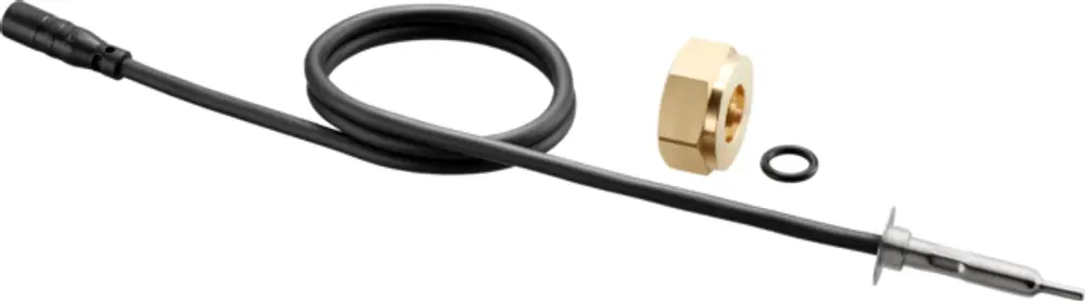 Temperatursensor mit Kabel und Stecker von Oventrop, bestehend aus einem flexiblen Kabel, einem Messfühler und einer Anschlussmutter.